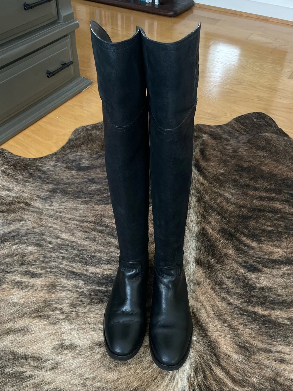 Tory Burch Black Leather Over-The-Knee Riding Boots
